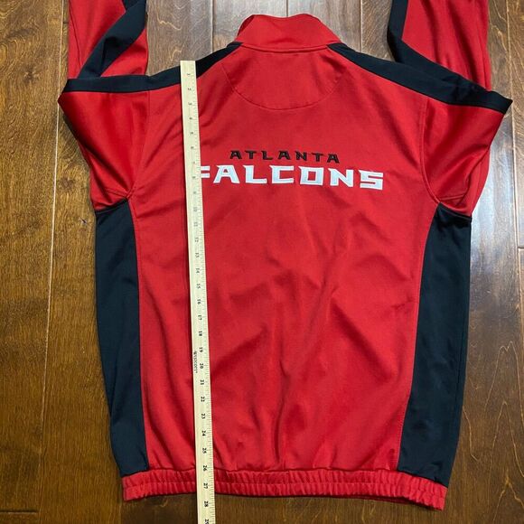 NFL Atlanta Falcons Full Zip Red Black Track Jacket Athletic Men's Size Large - Picture 8 of 8